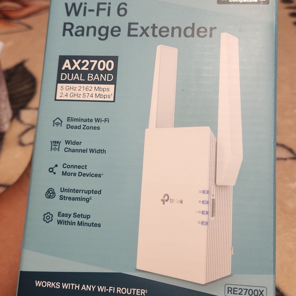 TP-Link AX2700 Wi-Fi 6 Dual Band Range Extender RE2700X - New